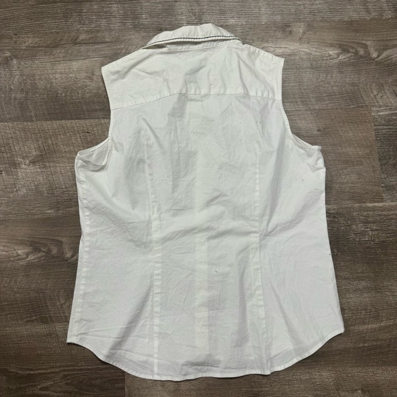 Izod White Button Front Sleeveless Top Size 14 - Picture 6 of 6